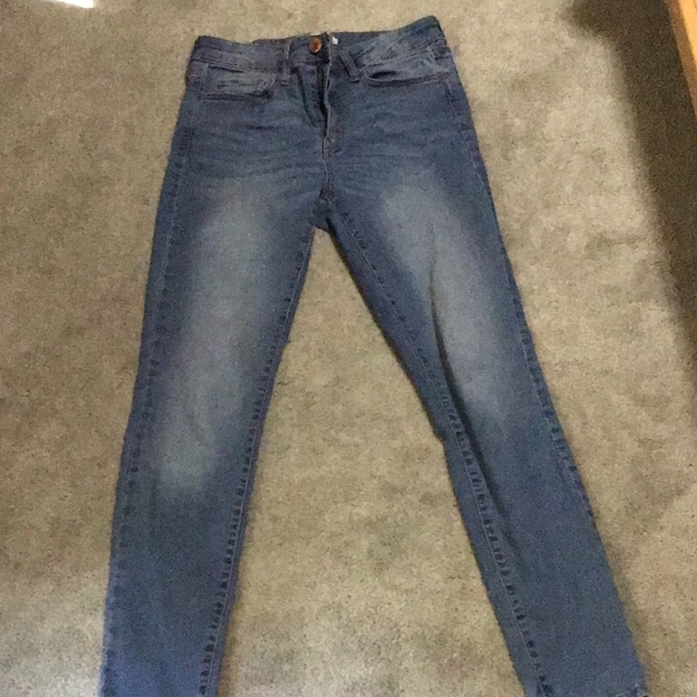 blue skinny, high rise, 9/29W